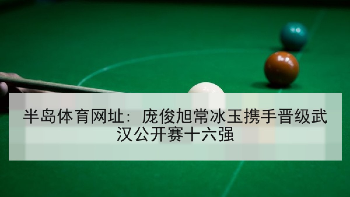 半岛体育网址: 庞俊旭常冰玉携手晋级武汉公开赛十六强